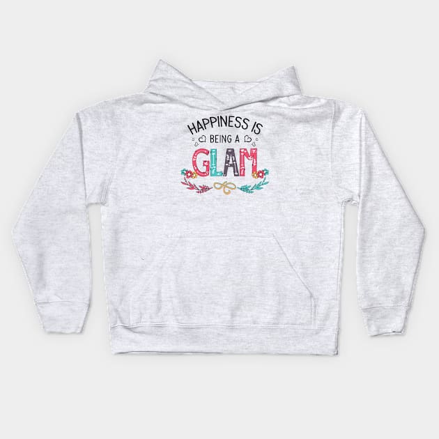 Happiness Is Being A Glam Wildflowers Valentines Mothers Day Kids Hoodie by KIMIKA